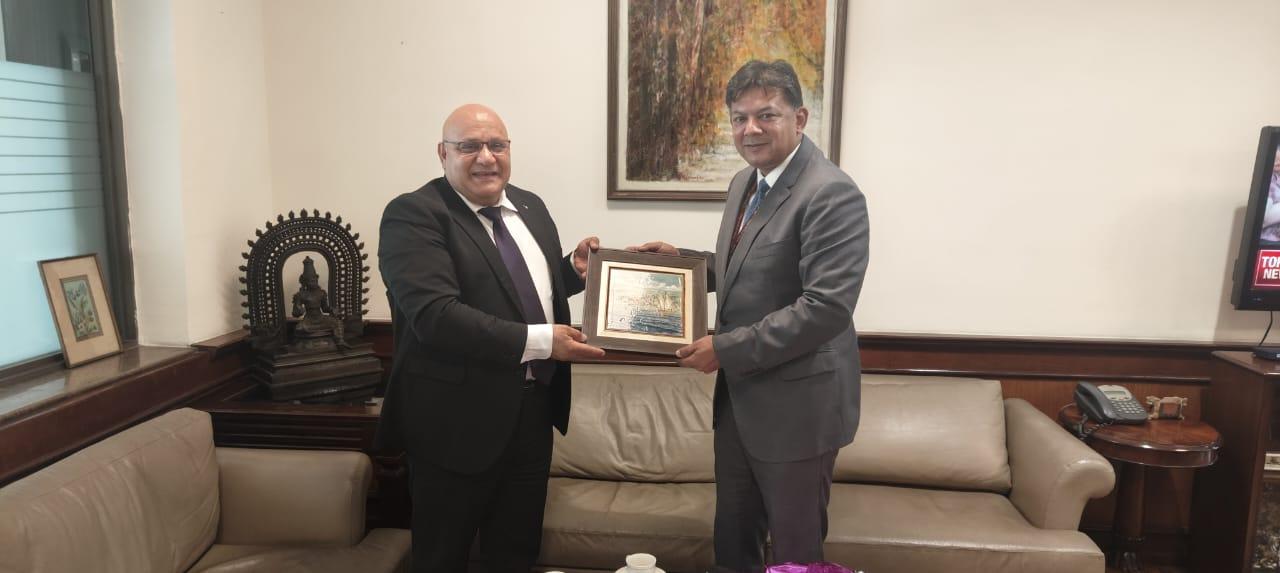 H.E Mr. Abdenor KHELIFI, has presented on 21st May copy of his Credential Letters to Mr. Anshuman Gaur, Chief of Protocol of the Ministry of External Affairs Government of India