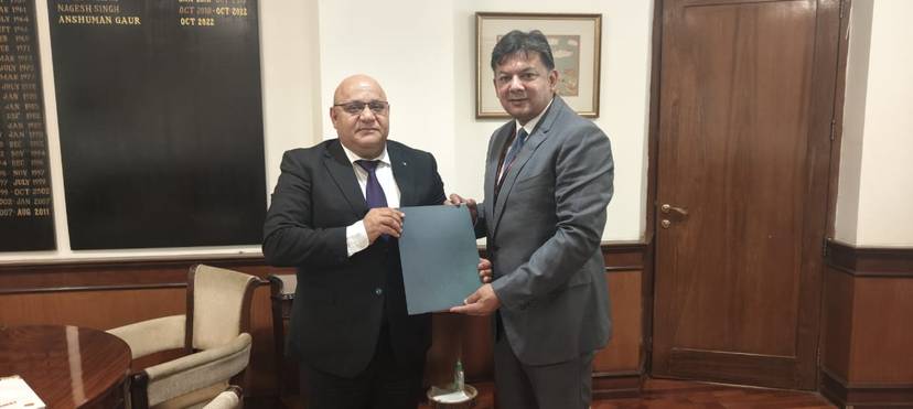H.E Mr. Abdenor KHELIFI, has presented on 21st May copy of his Credential Letters to Mr. Anshuman Gaur, Chief of Protocol of the Ministry of External Affairs Government of India